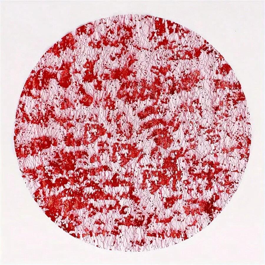 12/24/50/100 piezas Manteles desechables, recubiertos de poliéster con lámina, diseño elegante y lujoso, resistentes al calor y duraderos, adecuados para Navidad, bodas, cumpleaños, cenas y otras celebraciones - Rojo - Ver 1