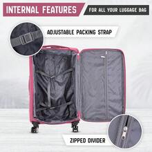29" Large Suitcase Super Lightweight Luggage 20% Expandable 4 Wheel Spinner Soft Shell Check In Luggage For 23kg - Pink - View 4