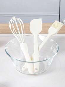 3 PiecesSilicone Cookware Set, Minimalist Kitchen Gadget Set Baking Tool Brush - Multicolor - View 2