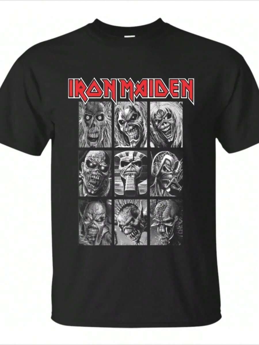 Playera informal de verano para hombre con estampado de calavera mexicana, cuello redondo, manga corta, 100 % algodón, 220 g de grosor. - Negro - Ver 1