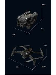 Drone SY16 con cámara Dual HD1080P de cuatro ejes vehículo aéreo no tripulado juguete eléctrico cuadricóptero plegable Avión de Control remoto Jugueted Dron - Negro - Ver 8