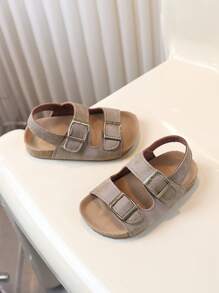1 Paio di sandali casual alla moda da studente, stile sportivo, unisex, in PU con suola morbida, larga e antiscivolo, leggeri, adatti per l'estate
