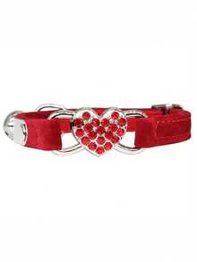 1pc Customizable Adjustable Rhinestone Heart Shaped Cat Collar - Breakaway Pet Necklace With Identity Tag For Small Dogs, Personalize Name, Phone, Address, Cat Essentials & Accessories, Engraved, Stainless, Pet Lovers, Birthdays, Personalized Gift - Multicolor - View 15