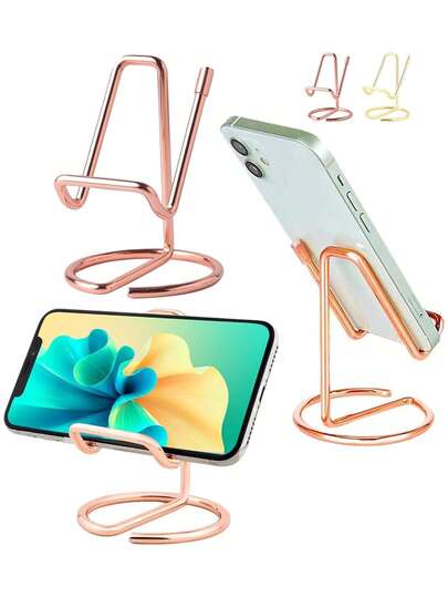 1 pieza Soporte plegable para teléfono móvil y tableta, soporte ajustable para teléfono de escritorio, soporte para teléfono de escritorio con ajuste de ángulo y altura, compatible con fundas (Blanco, Negro, Rosa) Temporada de vuelta a clases, útiles escolares