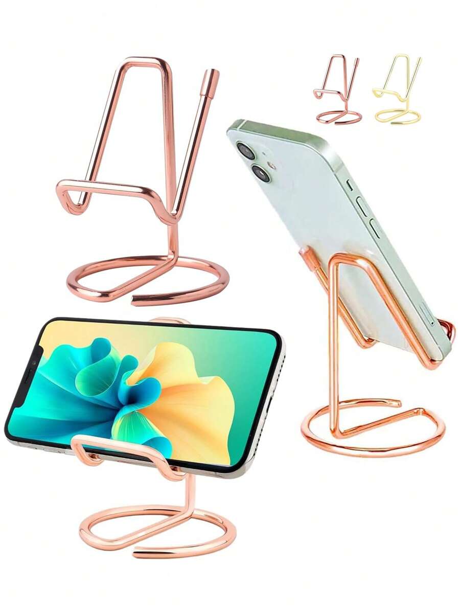 1个可折叠手机/平板电脑支架，角度和高度可调节桌面支架，兼容手机壳（白色、黑色、粉色），返校必备学习用品