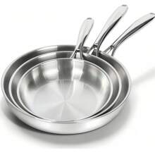 High-Quality Tri-Ply Stainless Steel Frying Pan, Deep Frying Pan, Skillet, Induction Cooking Pan, Dishwasher And Oven Friendly, Fast & Even Heat, Heavy Duty And Detachable Handle