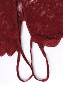 Plus Size Women Lace Hollow Sexy Bodysuit