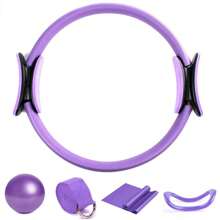 5 Peças Conjunto Básico de Pilates Feminino, Acessórios de Exercícios Domésticos de Pilates Incluindo Anel de Pilates, Cinta para Quadril de Pilates, Conjunto de Ioga Feminino, Cinta de Exercícios para Bunda, Bola de Ioga de 25 cm (O material de superfície é de espuma, pode haver algumas marcas de pressão e arranhões durante o transporte, o que é normal)