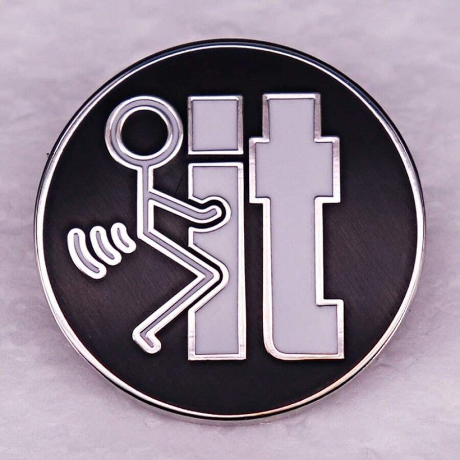 Funny Stickman Brooch Badge Backpack Accessory Good Friend Fun Gift - Silver - View 1