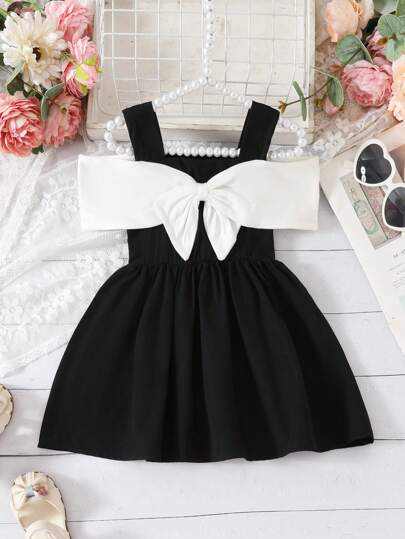 فستان جميل للبنت الرضيعة بطبعات الألوان المتباينة، زين بفيونكة أنيقة مميزة، فستان رياضي للخارج مناسب للربيع والصيف