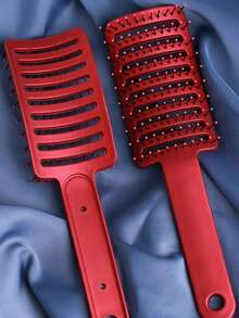 Wholesale Voluminous Hair Styling Comb, Curved Wide-Tooth Detangling Comb, ABS Plastic Material - Red - View 4