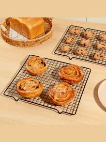 2pcs/1pc Baking Cake Cooling Rack For Restaurant Bread Cooling Rack Black Non-Stick Home Drying Net For Baking Kitchen Gadgets Kitchen Accessories