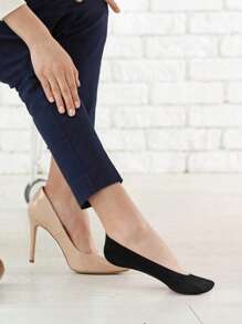 3 Pairs Women's Black Thin &Light Nylon Invisible Socks, Liner Socks, No Show Socks, Anti-Slip, Suitable For Business, Casual Wear And Various Shoes, Such As Flat Shoes, High Heels, Penny Shoes And Sneakers, Great For Work, Shopping, Walking, Parties And Daily Wear At Home.
