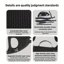 Double Shoulder Horizontal Pet Bag, Dog Backpack, Small And Medium-Sized Dog Harness Bag, Pet Outdoor Portable Backpack, Pet Leg Support Dog Cover, Elderly Dog Cover For Injured Or Climbing Stairs Cat Carrier Cat Backpack Bike Trailer