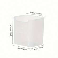 4 件/套透明冰箱储物箱，配有易握手柄，节省空间的厨房整理，用于冰箱门和柜台的现代食品分类盒，平面和波浪条纹随机发货。 - 彩色 - 查看 3