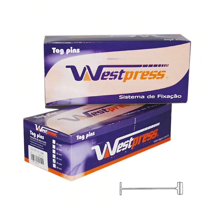 Tag Pin 40mm Pino Nylon Para Aplicar Etiquetas - Caixa 5000 Cor Branco - Branco - Visão 1