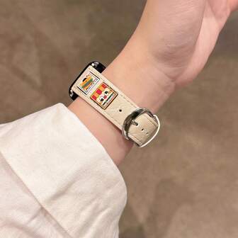 Creative Burger Leather Strap New Compatible With 38/40/41/42/44/45/49mm Apple Watch Strap Apple Watch Strap Apple Watch Strap Ultra/Se/8/7/5/4/3/2/1