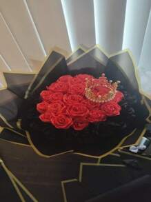 20 pièces Papier d'emballage floral avec bordure dorée, 57 cm x 57 cm Papier d'emballage étanche à fleurs pour fleuriste, bouquet, rose, artisanat DIY, Saint-Valentin, mariage, fête des mères, anniversaire (Plusieurs couleurs disponibles : noir, rose, blanc, violet, etc.)