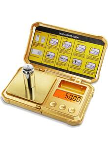 1个迷你电子秤，黄金秤，珠宝秤，粉末秤，咖啡秤，双用途金银喷枪，适用于日常测量贵金属、珠宝、小型首饰，不含电池 - 彩色 - 查看 9