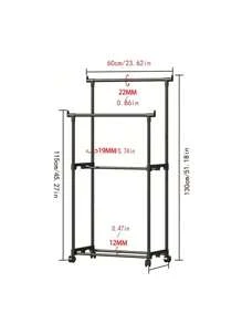 1 pieza Organizador de gabinete metálico de varios niveles con barra colgante, unidad de almacenamiento universal para ropa, zapatos, mantas, bolsos, sombreros, toallas - Resistente, fácil de montar, con recubrimiento en polvo, exhibición minorista industrial y científica