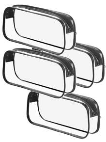 5-częściowy wodoodporny piórnik dla ucznia, gruba saszetka z PVC z zamkiem błyskawicznym, minimalistyczny pokrowiec z PVC na długopisy, przezroczysta plastikowa torba do przechowywania, wielofunkcyjna składana przezroczysta torba do przechowywania, torba do przechowywania artykułów papierniczych, torba na długopisy, torba do przechowywania kabli danych, torba do przechowywania biżuterii, przezroczysta torba na długopisy na egzaminy, przezroczysta torba z PVC do przechowywania pędzli kosmetycznych, łatwa w użyciu