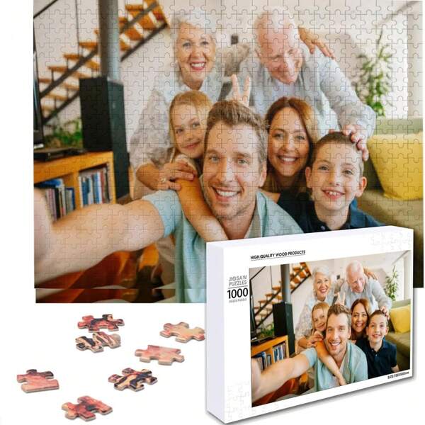 1 pieza Rompecabezas personalizado a partir de fotos, rompecabezas personalizado, rompecabezas personalizado como regalo de cumpleaños para mamá, papá, boda
