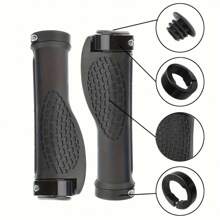 Set de 2 empuñaduras de goma con doble cerradura de aleación de aluminio, adecuadas para bicicletas de montaña, BMX, descenso, bicicletas plegables y de ciudad, y scooters