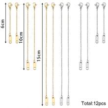 3/6/12 件项链延长器,不锈钢项链延长器,适用于项链,6/10/15cm-3/5/7.5/10/12.5/15cm 精致项链延长链套装,适合女士珠宝制作 - 延長鏈 - 查看 15