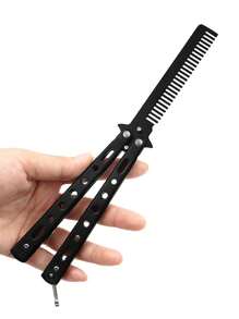 1 Pente Borboleta Dobrável em Aço Inoxidável para Treinamento, Ferramenta de Treinamento Não Afiada, Adequado para Iniciantes e Uso Externo, Escova de Cabelo, Pente, Ferramentas para Cabelo, Produtos e Acessórios para Cabelo para Salão de Beleza, Volta às Aulas, Itens Essenciais para Viagens e Férias, Acessórios de Cabelo Femininos, Escovas, Escova de Cabelo, Escova para Cachos, Conjunto de Escovas de Cabelo, Escova, Barbearia, Equipamentos de Cabeleireiro, Penteado, Cabeleireiro, Escova de Cabelo, Conjunto de Escovas de Cabelo, Pente para Cabelo, Pente para Cachos, Escova Desembaraçadora, Escova de Cabelo Feminina, Acessórios de Barbearia, Salão de Beleza, Equipamentos de Cabeleireiro
