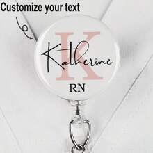 Spersonalizowany bębenek na identyfikatory, niestandardowy pielęgniarski zwijany uchwyt na identyfikatory, karabińczyk na identyfikator pielęgniarki, smycz na identyfikator, prezent dla personelu pielęgniarskiego, stetoskop