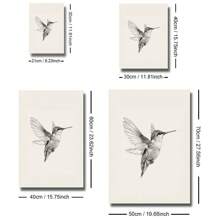 1pc Framed/Unframed Hummingbird Sketch Vintage Poster Canvas Print Neutral Minimalist Antique Bird Wall Art Cottagecore Retro Painting For For Dorm,Apartment,Living Room,Bedroom,Modern Home Decoration