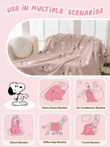 SNOOPY 1 pièce Couverture Snoopy, Literie Snoopy, Couverture Douillette et Chaude, Douce et Facile d'Entretien, Style Mignon, Couverture Snoopy à Bordure Enroulée, Motif de Thème dessin animé, Textile Domestique Snoopy, Couverture Polyvalente pour Canapé, Chambre, Salon, Couverture Mignonne pour Lit, Canapé, Convient pour Toutes les Saisons, Décoration de Chambre Snoopy, Cadeaux de Literie, Lavable en Machine, Rentrée Scolaire