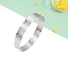 Stainless Steel Mousse Cake Mold Heat-Resistant Perforated Round Tart Ring Cookies Pastry Circle Cutter Mold Baking Tools - Apricot - View 5