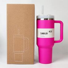 Compatible With Stanley Cup 40 Oz, 1 Piece, 40 Oz Stan Cup, 40oz With Handle, 40 Ounce Stainless Steel Insulated Water Bottle With Handle, 1200ml Wide Mouth Water Tumbler Iced Coffee Mug, Double-Walled Vacuum Insulation, Keeps Drinks Hot/Cold For Hours, Perfect For Outdoor, Gym, Travel,Hiking, Camping, Sports,Work, School, And Outdoor Adventures