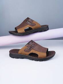 Men's Casual Slippers, New Spring/Summer Vintage Daily Outdoor Versatile Beach Sandals, Simple Fashion Lightweight Flip Flops - Brown - View 4