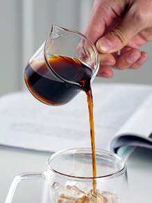 1pc/2pcs Double Spouts Glass Coffe Cup With Handle,Espresso Shot Glasses Cup,Clear Glass Measuring Cup,Double Spouts Milk Cup,Espresso Measuring Cup,Espresso Accessories,Glass Gravy Boat Transparent Cream Pitcher Sugar Bowl Classic Cream Jug With Handle Suitable For Mother's Day,Gift For My Mother,Afternoon Tea Party And Dessert Pie