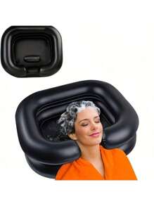 Air Inflatable Hair Washing Basin With Water Tube (100 Cm) For Bedridden - Wash Hair In Bed With Inflatable Shampoo Basin. Portable Shampoo Bowl With Pillow For Extra Comfort. The Perfect Inflatable Sink For Locs Detox Home Bathroom Decor Summer Back To School