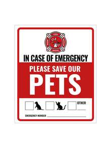 Pet Safety Alert Sticker - 4 Packs Warning Emergency Fire Rescue Stickers Waterproof Decals,Save Our Cats/Dogs In Emergency Fire Situations, Firefighters Will Use Alarm Sticker To Rescue Our Family From Windows, Doors, Or Houses - Multicolor - View 13