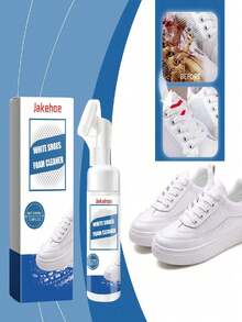 100ml White Shoe Cleaning Foam, Multi-Purpose Stain Removal Cleaner Suitable For Leather, Canvas, Sports, And Sneaker Shoes - Multicolor - View 5
