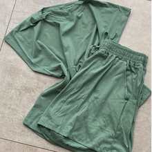 EV Women's Set Of Light Shorts With Batwing Sleeve Tank Top - Màu xanh Bạc hà - Xem 1