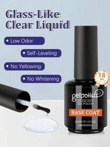 2Pcs 18ml Base Coat And No Wipe Gel Top Coat Set - Shine Finish And Long Lasting, Soak Off LED Nail Lamp Gel Base Top Coat Finish Nail Art Design Manicure Gifts For Women - Clear - View 3