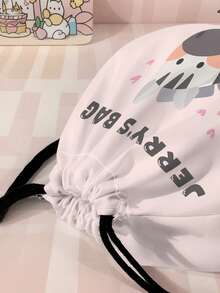 1pc Customized Name Pattern Drawstring Backpack, Can Be Customized According To Your Unique Design, Perfect For Children, Boys, Girls, Print Your Own Name Or Print Your Sister's And Classmates' Names As A Gift To Give To Others - Multicolor - View 5