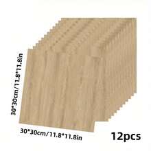 12/24pcs Self-Adhesive Wood Grain Floor/Wall Stickers, Easy To Install, Suitable For Indoor Wall & Floor Decoration, Waterproof, Anti-Mold, Anti-Oil, Anti-Slip - 彩色 - 查看 19