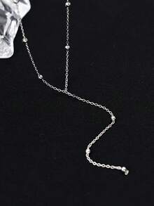 925纯银Y形项链，优雅性感，精致锁骨链，女士珠宝礼物，派对配饰