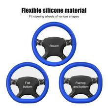 1. Black/Gray/Orange/Red/Pink/Multi-Color/Car Silicon Steering Wheel Cover, Model Universal Round D Shape, Non-Slip, Sweat Absorption, Fit, Ultra-Thin And Soft, Wear-Resistant Without Scratches - One Size Fits All - Suitable for Both Large and Small Trucks - View 6