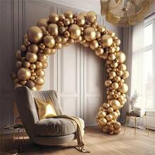 84pcs Golden Latex Balloon - Multi Functional Decoration For Weddings, Birthdays, Bridal Parties, Graduations, Festivals | Includes Accessory Kit Universal Balloon Kit For Parties And Celebrations - Gold - View 3