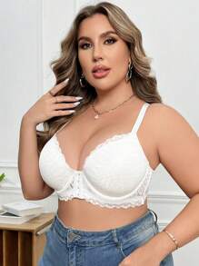 Sujetador con cierre delantero con aros para mujer de talla grande con estilo y sexy