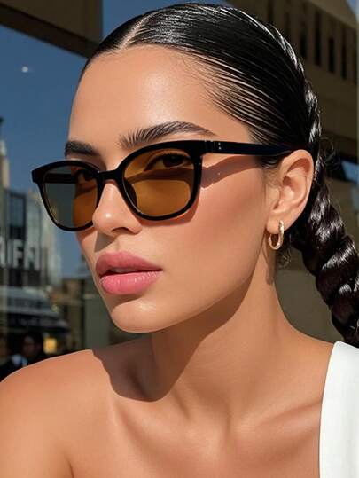 1/2/3 Pair(S) Unisex Brown Square Frame Stylish Sunglasses, Suitable For Sports, Travel, Beach, Driving, UV Protection, Outdoor, Holiday, Street, Vacation, Sports, Fishing, Driving, Outdoor Activities, Hiking, Golf, Street Style Accessory, Party, Sun Protection