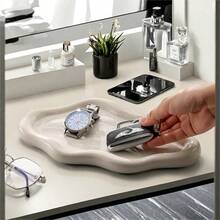 1pc Nordic Cloud-Shaped Ceramic Trinket Tray, Cute Cartoon Photo Prop Jewelry Display Dish - White - View 9