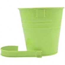 Conjunto de vasos de flores de ferro metálico com 7 peças, inclui 5 vasos de flores de metal, 5 etiquetas de plástico e 1 kit de ferramentas de transplante, para jardim de varanda, vasos de plantas com ganchos removíveis